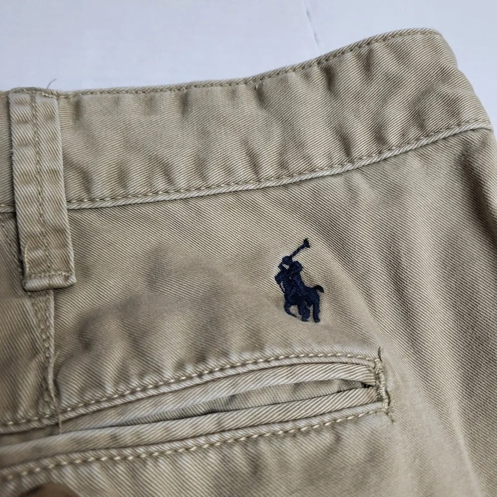 Polo Ralph Lauren Men Classic Fit Tan Khaki Chino Shorts Size 46 46G 100% Cotton